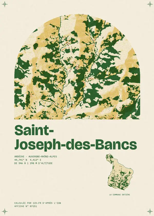 Affiche de Saint-Joseph-des-Bancs, calculée par 123-fr d'après l'IGN