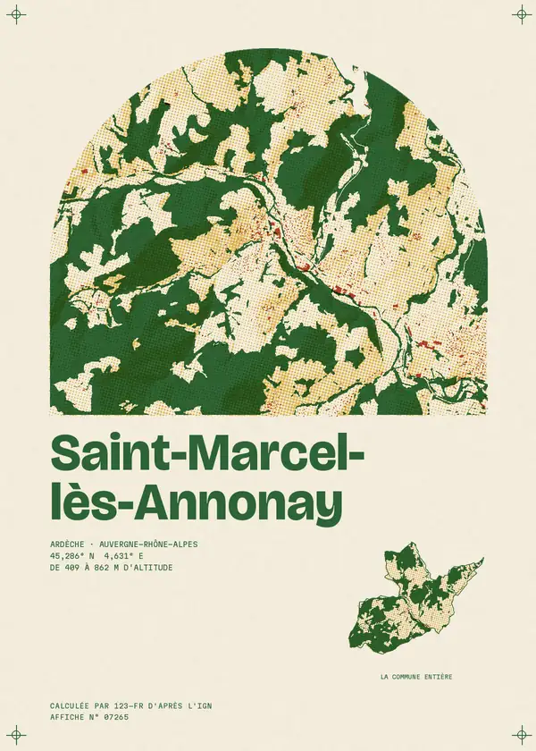 Affiche de Saint-Marcel-lès-Annonay, calculée par 123-fr d'après l'IGN