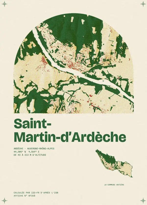 Affiche de Saint-Martin-d'Ardèche, calculée par 123-fr d'après l'IGN