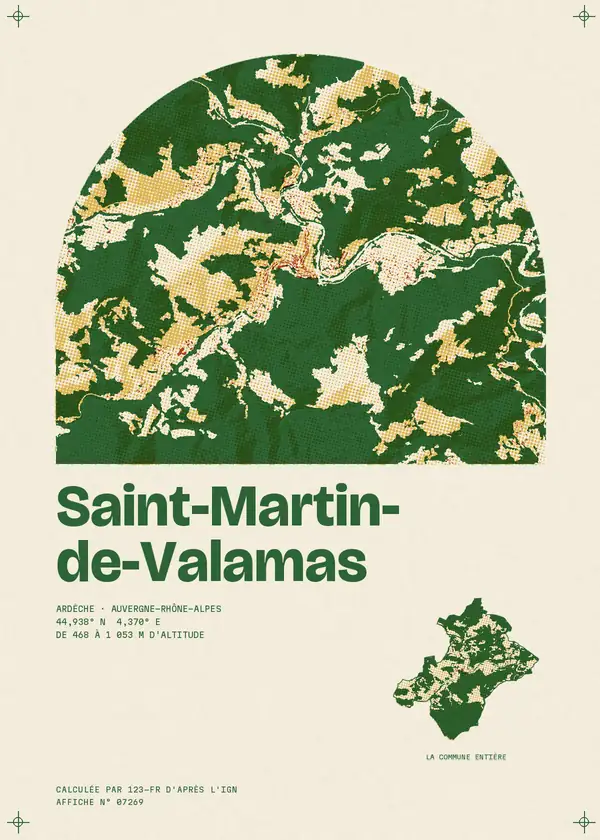 Affiche de Saint-Martin-de-Valamas, calculée par 123-fr d'après l'IGN