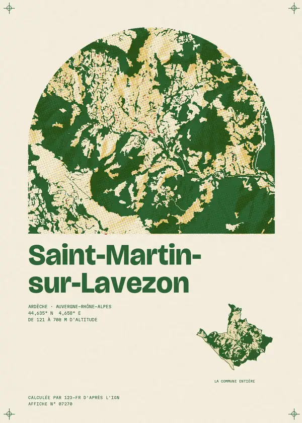 Affiche de Saint-Martin-sur-Lavezon, calculée par 123-fr d'après l'IGN