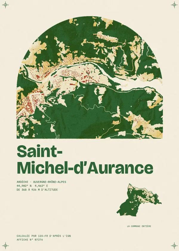 Affiche de Saint-Michel-d'Aurance, calculée par 123-fr d'après l'IGN