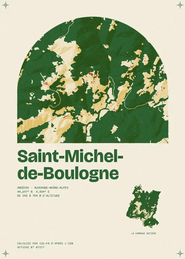 Affiche de Saint-Michel-de-Boulogne, calculée par 123-fr d'après l'IGN