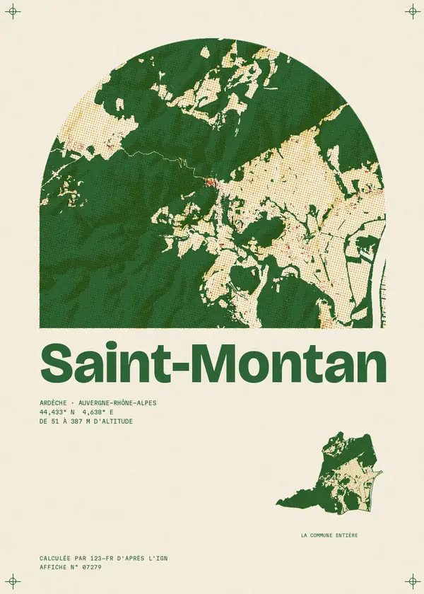 Affiche de Saint-Montan, calculée par 123-fr d'après l'IGN