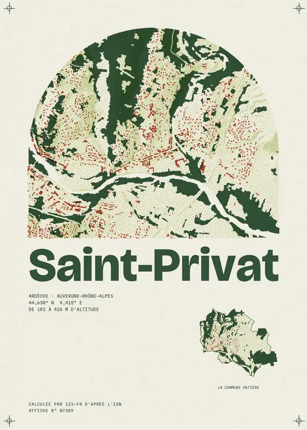 Affiche de Saint-Privat, calculée par 123-fr d'après l'IGN