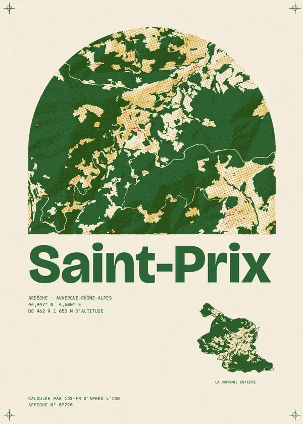 Affiche de Saint-Prix, calculée par 123-fr d'après l'IGN