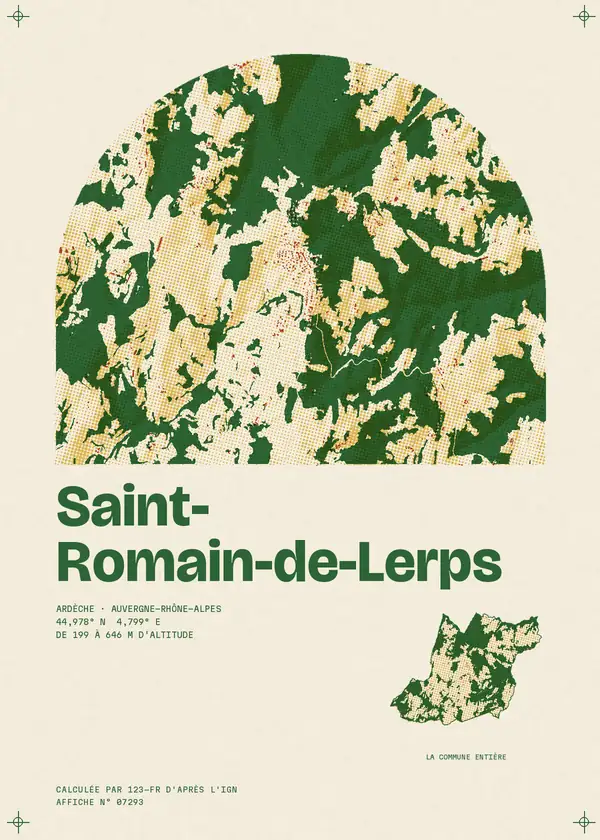 Affiche de Saint-Romain-de-Lerps, calculée par 123-fr d'après l'IGN