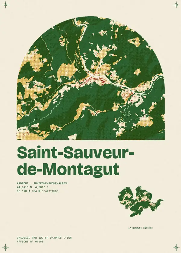 Affiche de Saint-Sauveur-de-Montagut, calculée par 123-fr d'après l'IGN