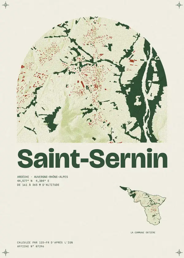 Affiche de Saint-Sernin, calculée par 123-fr d'après l'IGN