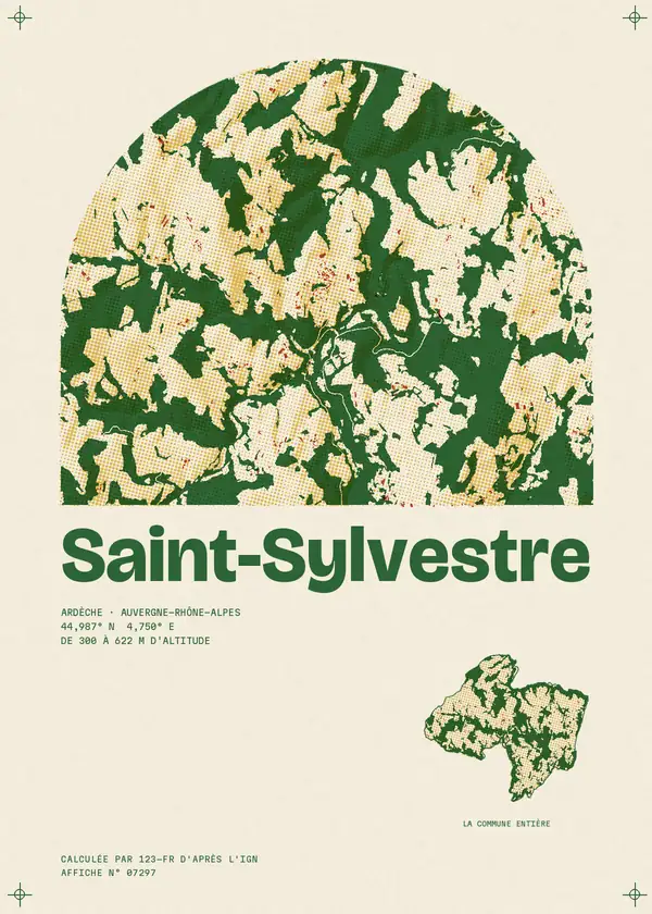 Affiche de Saint-Sylvestre, calculée par 123-fr d'après l'IGN