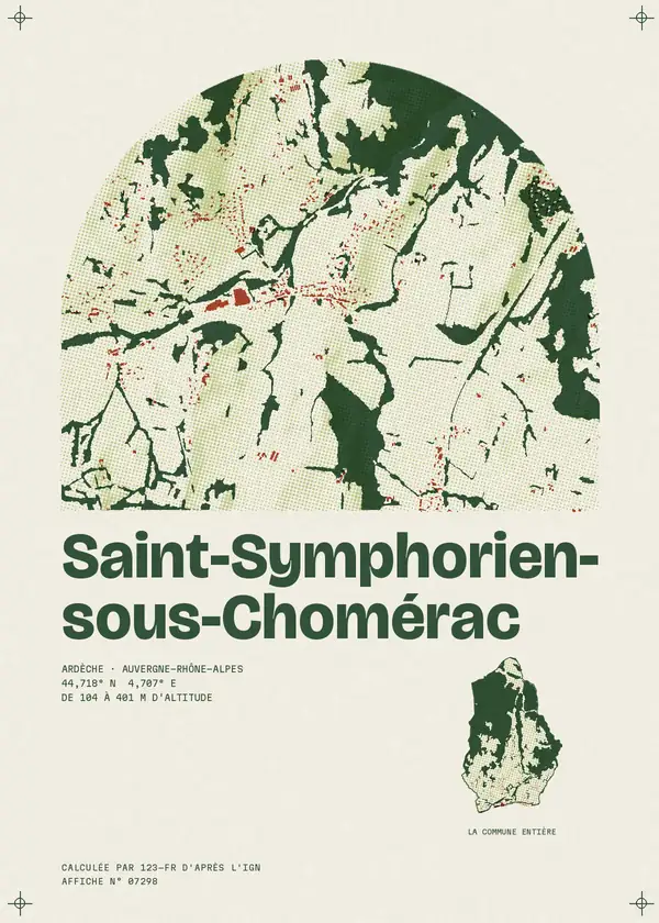 Affiche de Saint-Symphorien-sous-Chomérac, calculée par 123-fr d'après l'IGN