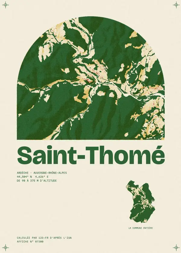 Affiche de Saint-Thomé, calculée par 123-fr d'après l'IGN