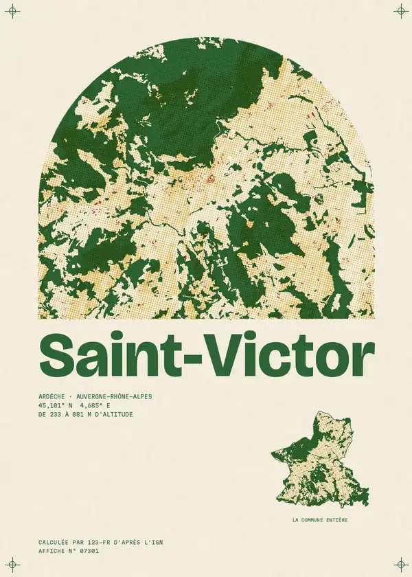 Affiche de Saint-Victor, calculée par 123-fr d'après l'IGN
