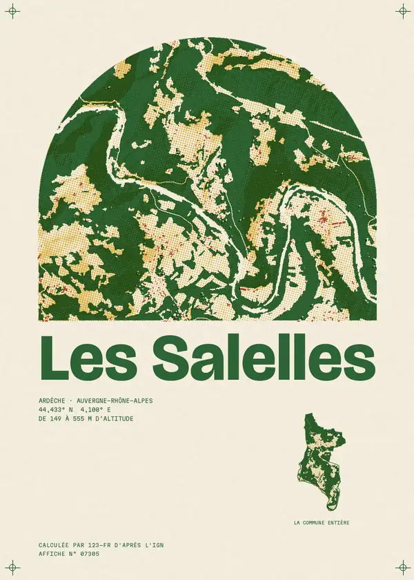 Affiche de Les Salelles, calculée par 123-fr d'après l'IGN