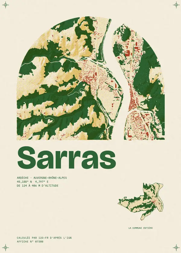 Affiche de Sarras, calculée par 123-fr d'après l'IGN