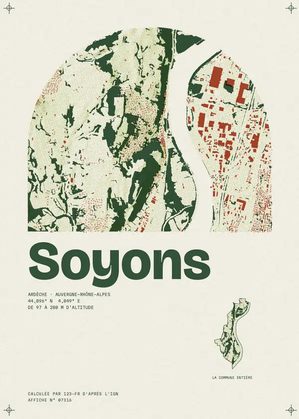 Affiche de Soyons, calculée par 123-fr d'après l'IGN