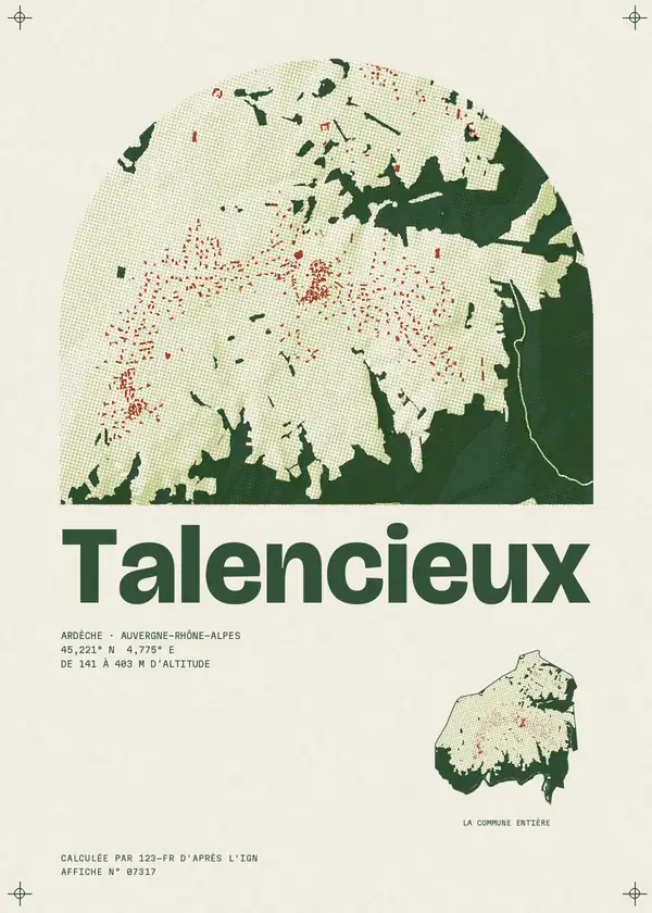 Affiche de Talencieux, calculée par 123-fr d'après l'IGN