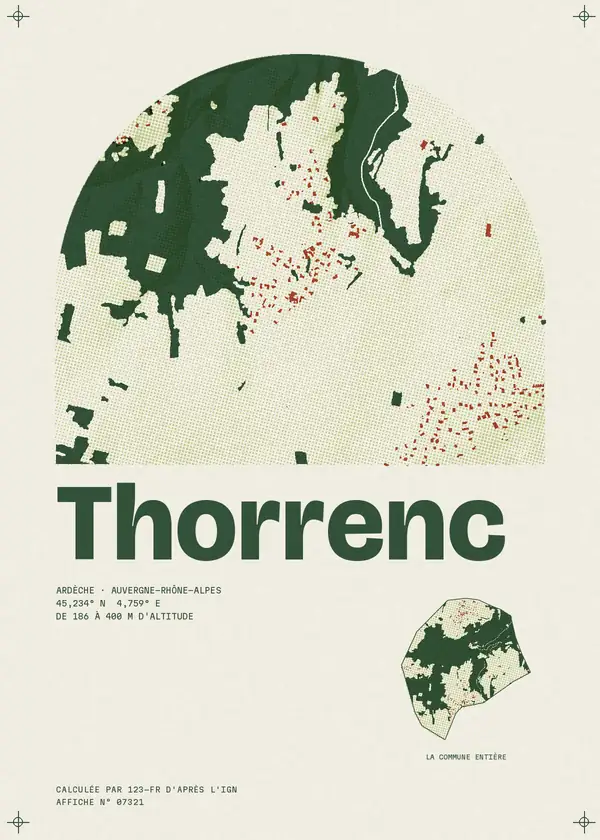 Affiche de Thorrenc, calculée par 123-fr d'après l'IGN