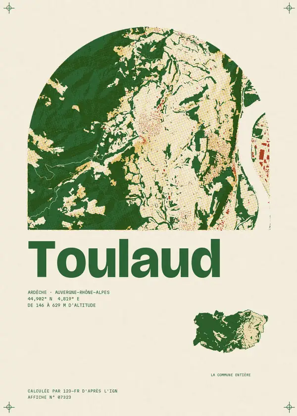 Affiche de Toulaud, calculée par 123-fr d'après l'IGN