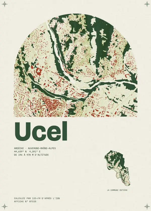 Affiche de Ucel, calculée par 123-fr d'après l'IGN