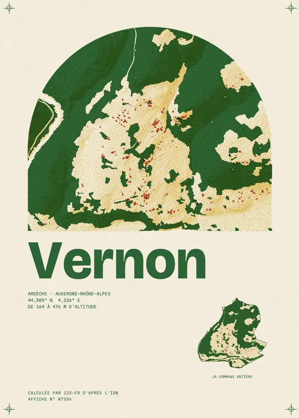 Affiche de Vernon, calculée par 123-fr d'après l'IGN