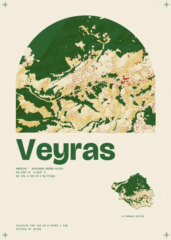 Affiche de Veyras, calculée par 123-fr d'après l'IGN