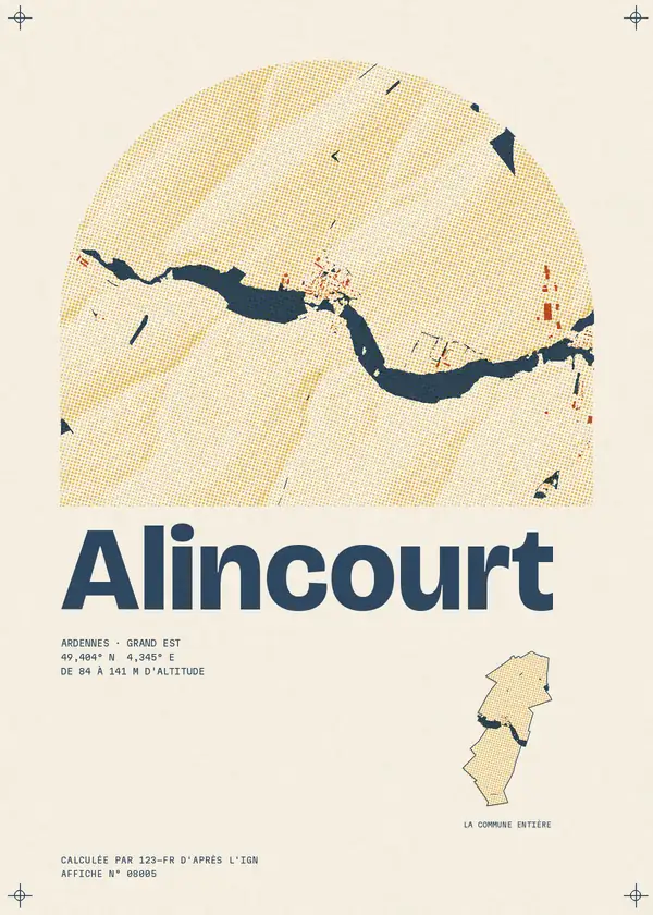 Affiche de Alincourt, calculée par 123-fr d'après l'IGN