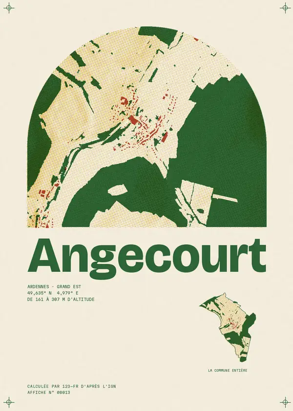 Affiche de Angecourt, calculée par 123-fr d'après l'IGN