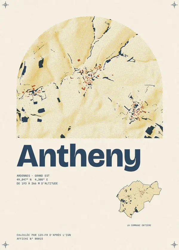 Affiche de Antheny, calculée par 123-fr d'après l'IGN
