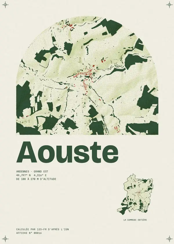 Affiche de Aouste, calculée par 123-fr d'après l'IGN