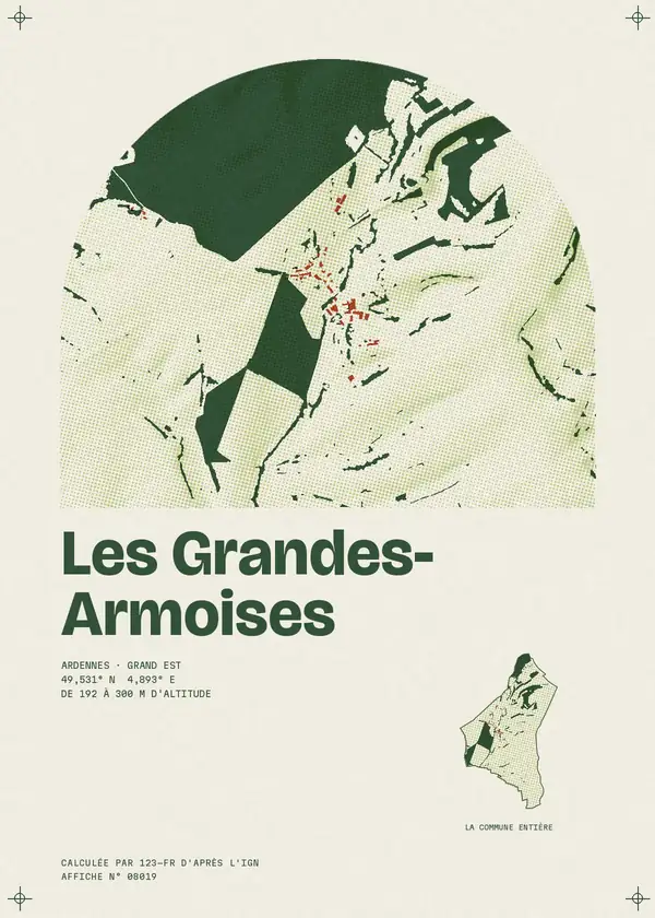Affiche de Les Grandes-Armoises, calculée par 123-fr d'après l'IGN