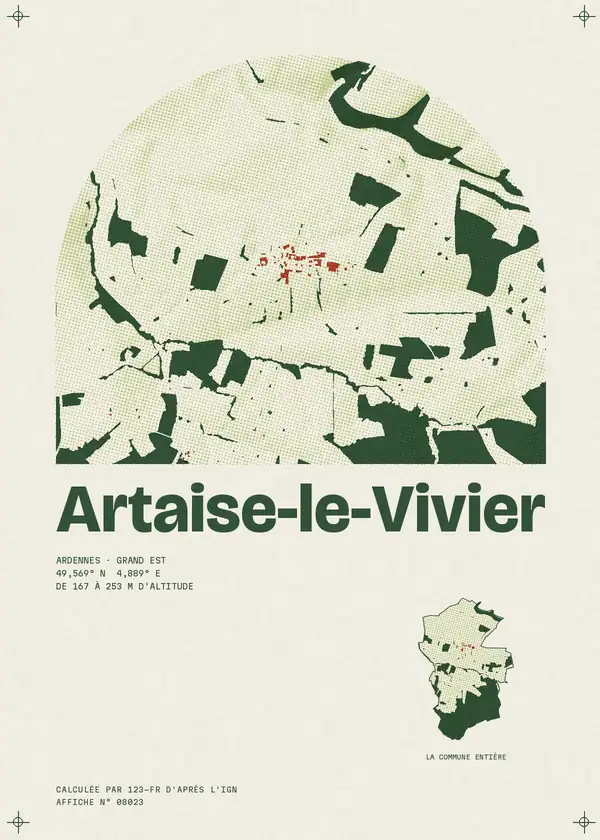 Affiche de Artaise-le-Vivier, calculée par 123-fr d'après l'IGN