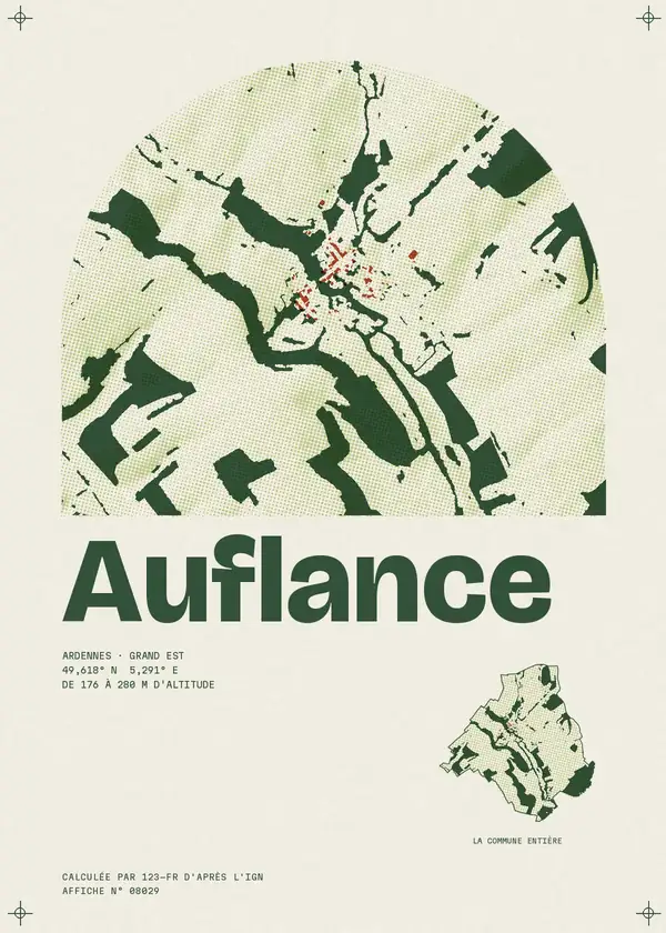 Affiche de Auflance, calculée par 123-fr d'après l'IGN