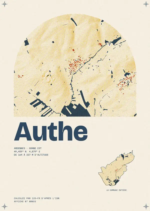 Affiche de Authe, calculée par 123-fr d'après l'IGN