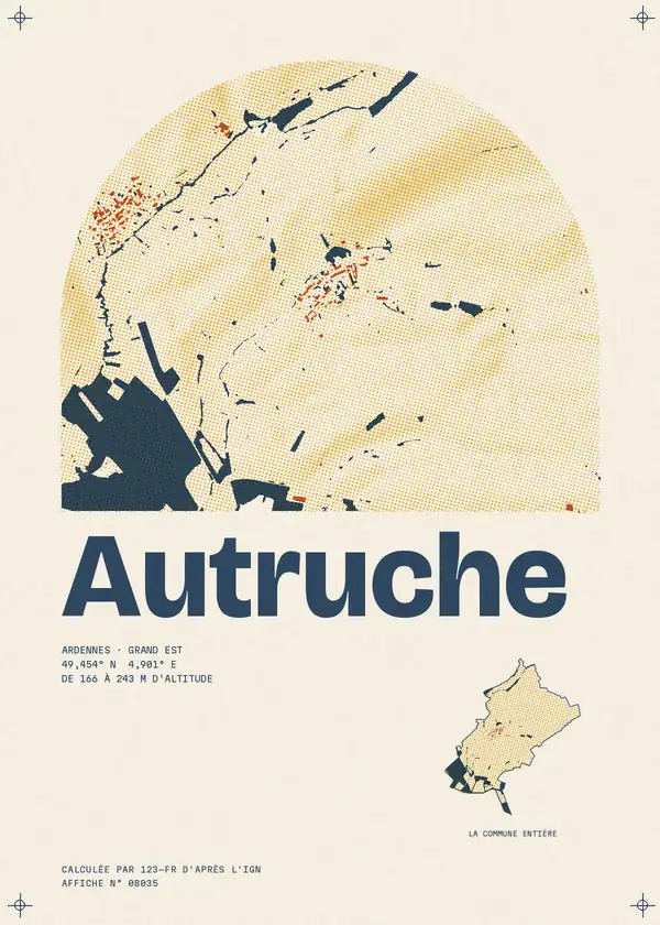 Affiche de Autruche, calculée par 123-fr d'après l'IGN