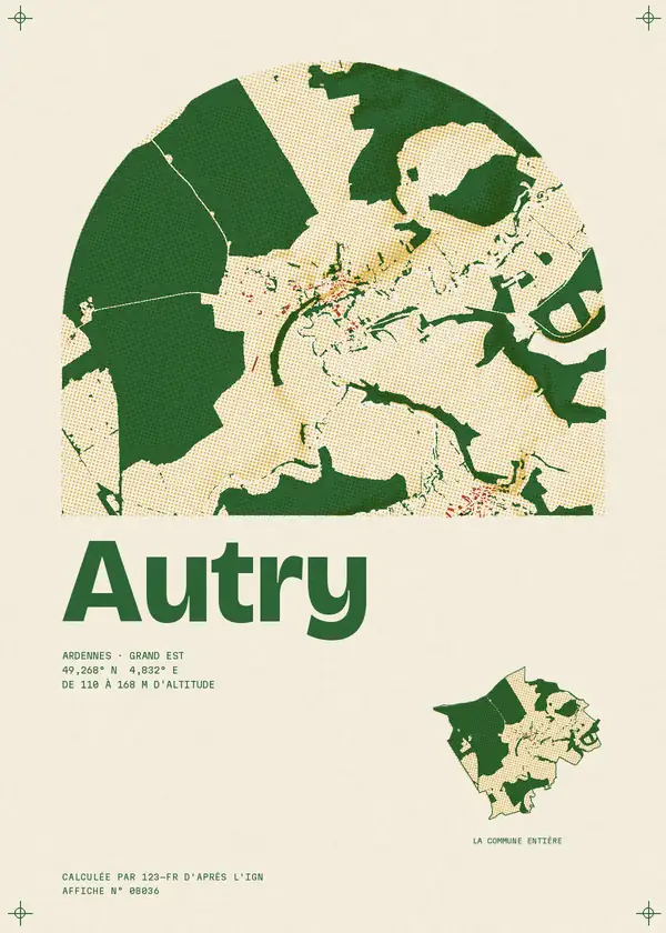 Affiche de Autry, calculée par 123-fr d'après l'IGN