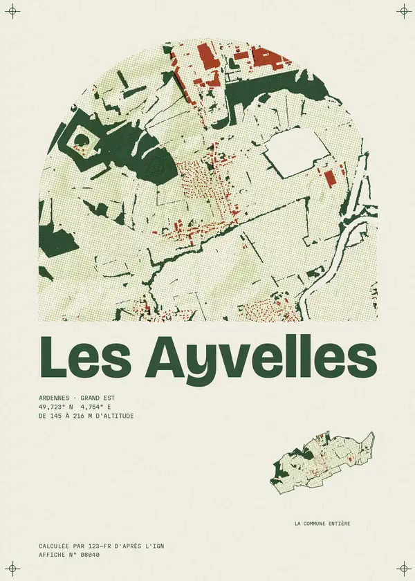 Affiche de Les Ayvelles, calculée par 123-fr d'après l'IGN