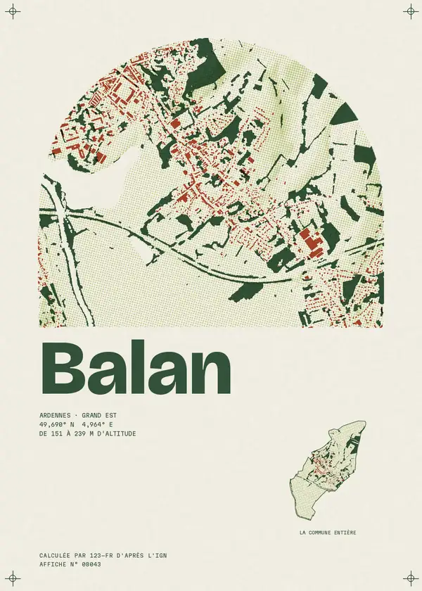 Affiche de Balan, calculée par 123-fr d'après l'IGN