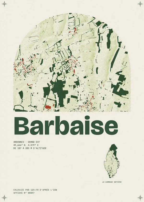 Affiche de Barbaise, calculée par 123-fr d'après l'IGN