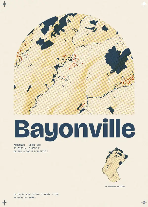 Affiche de Bayonville, calculée par 123-fr d'après l'IGN