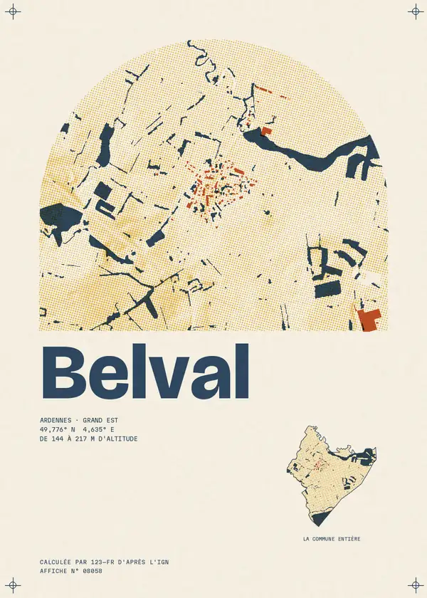 Affiche de Belval, calculée par 123-fr d'après l'IGN