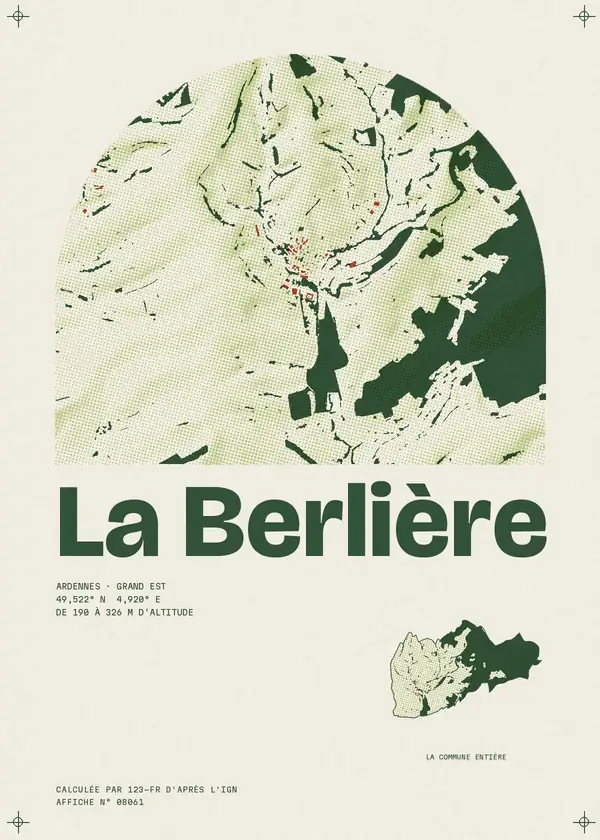 Affiche de La Berlière, calculée par 123-fr d'après l'IGN