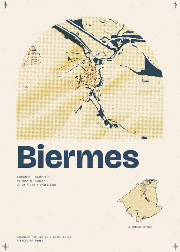 Affiche de Biermes, calculée par 123-fr d'après l'IGN
