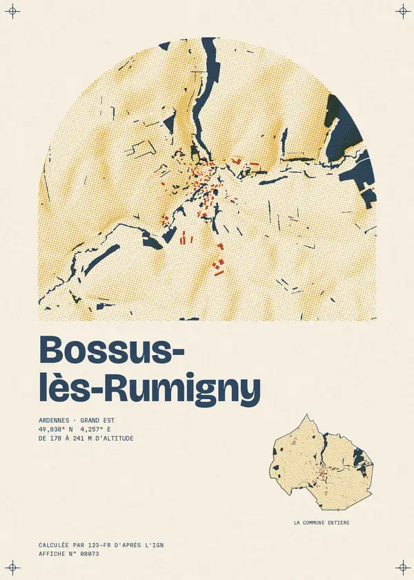 Affiche de Bossus-lès-Rumigny, calculée par 123-fr d'après l'IGN