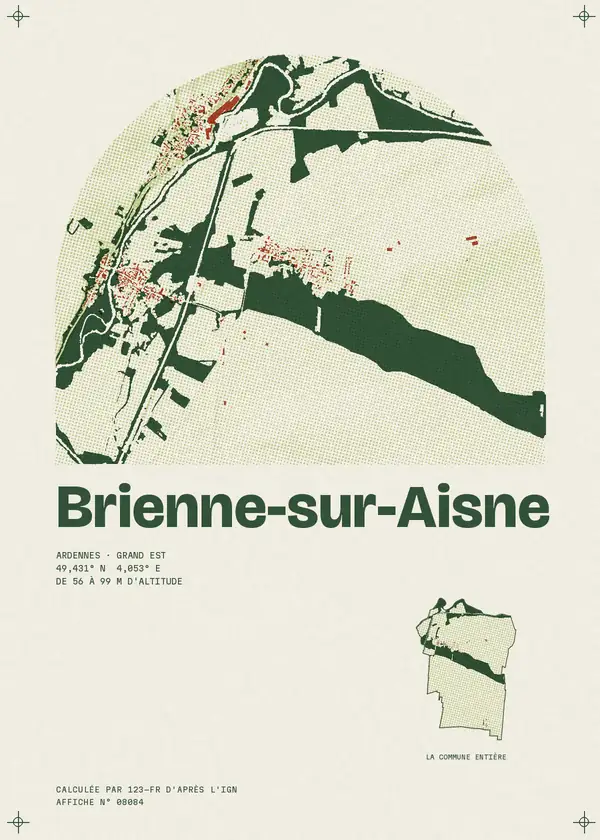 Affiche de Brienne-sur-Aisne, calculée par 123-fr d'après l'IGN