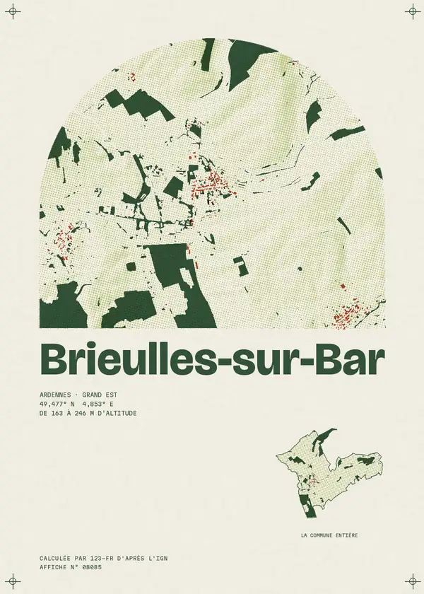 Affiche de Brieulles-sur-Bar, calculée par 123-fr d'après l'IGN