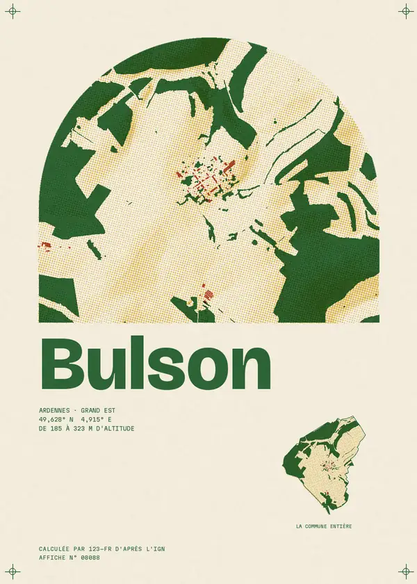 Affiche de Bulson, calculée par 123-fr d'après l'IGN