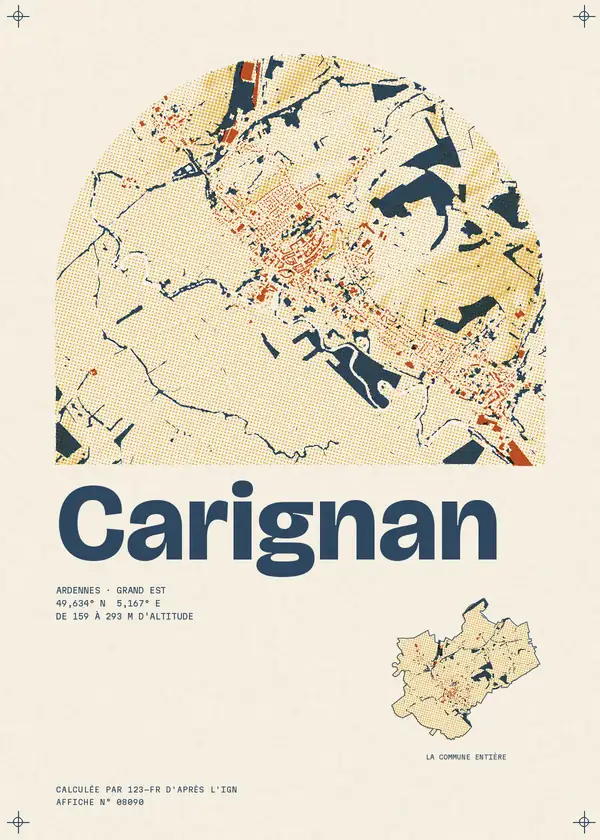 Affiche de Carignan, calculée par 123-fr d'après l'IGN