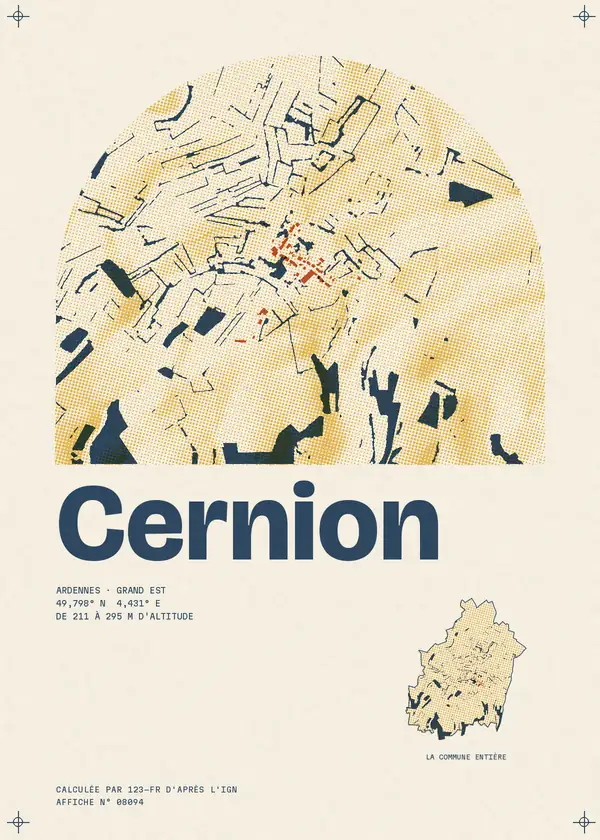 Affiche de Cernion, calculée par 123-fr d'après l'IGN