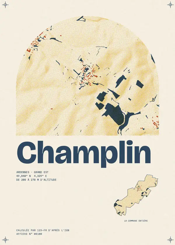 Affiche de Champlin, calculée par 123-fr d'après l'IGN